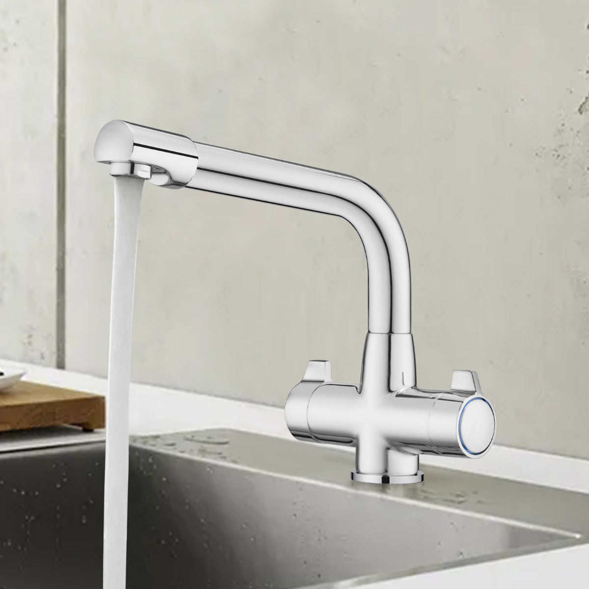 JassferryJASSFERRY New Kitchen Sink Tap Mixer Dual Flow Quarter Turn Dial Monobloc BrassKitchen taps