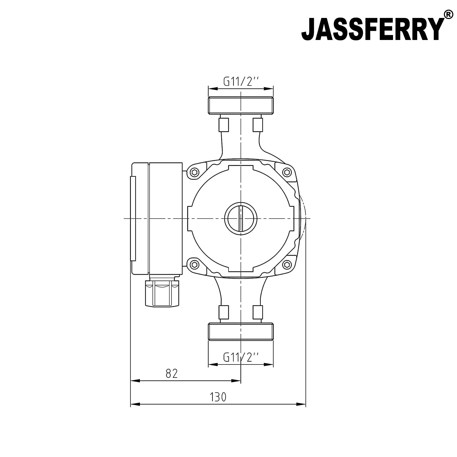 JASSFERRY A-Rated Central Heating Pump Energy Saving Hot Water Circulation Systems with Standard Plug -AC
