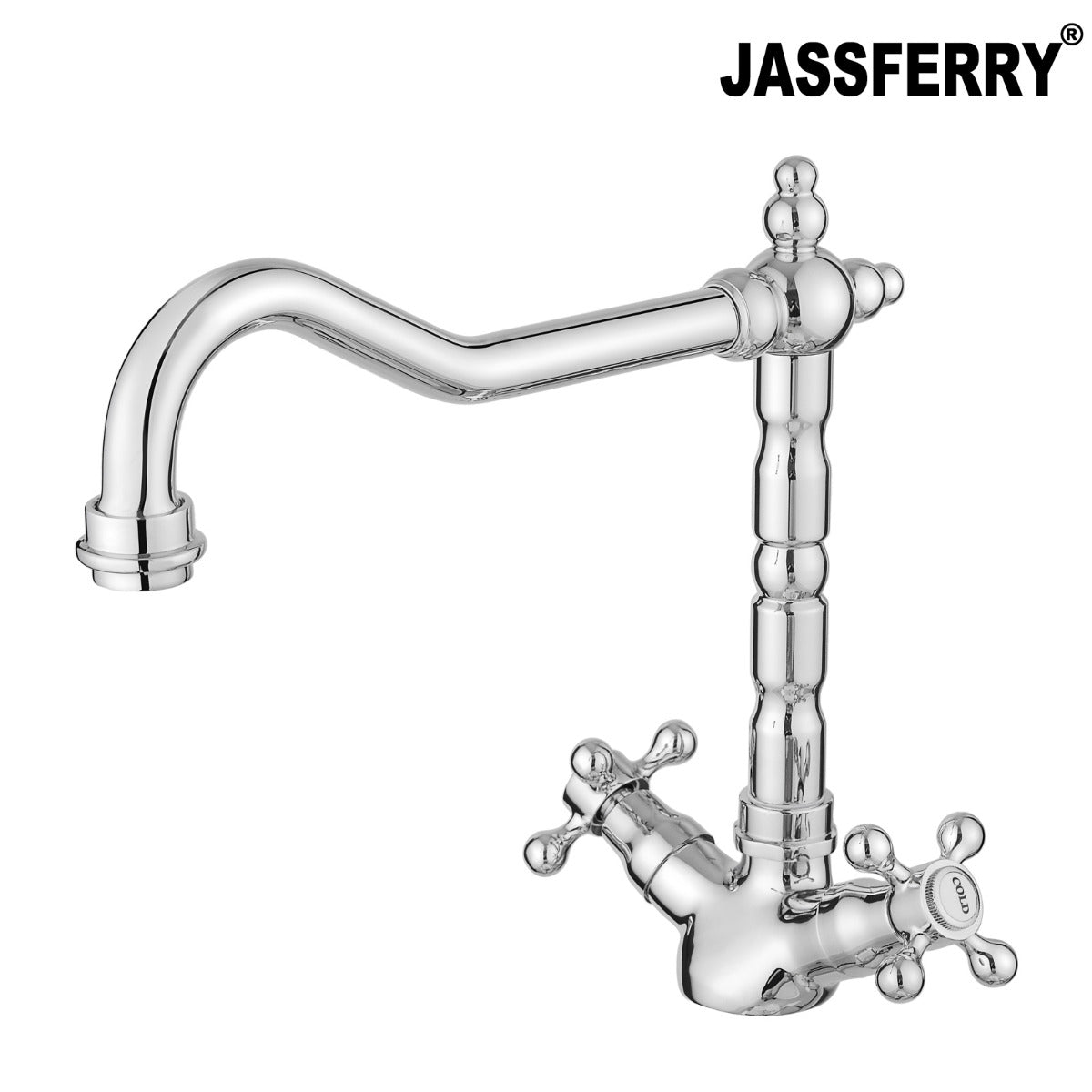 JassferryJASSFERRY New Vintage Monobloc Kitchen Sink Mixer Tap Swivel Spout French CrossKitchen taps