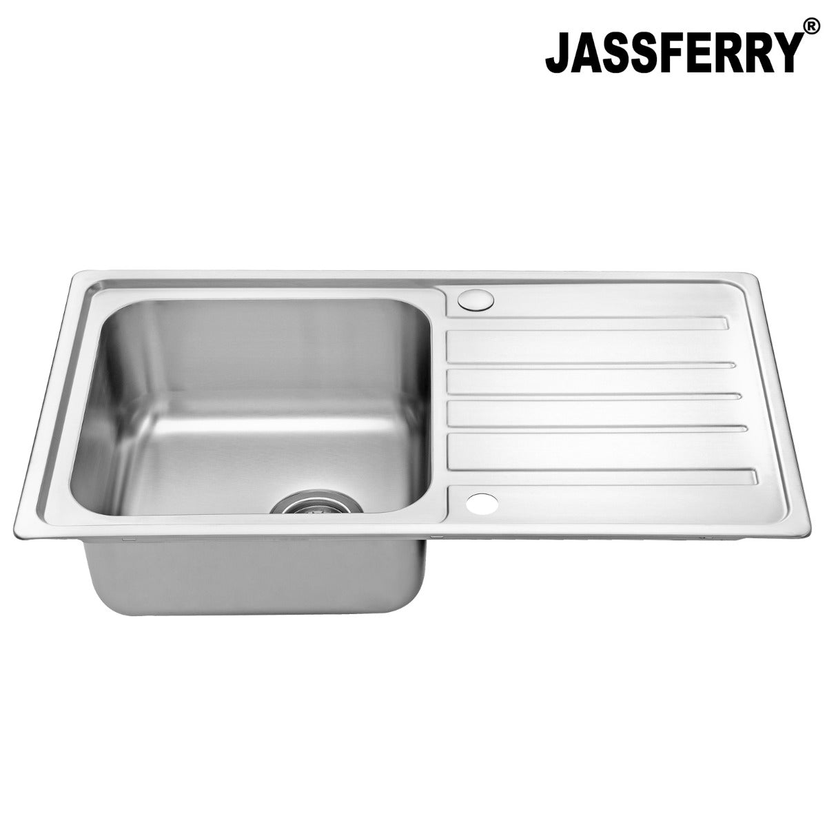 JassferryJASSFERRY Stainless Steel Kitchen Sink Inset Single 1 Bowl 860 x 500 mm Reversible Drainer - 802Kitchen Sinks