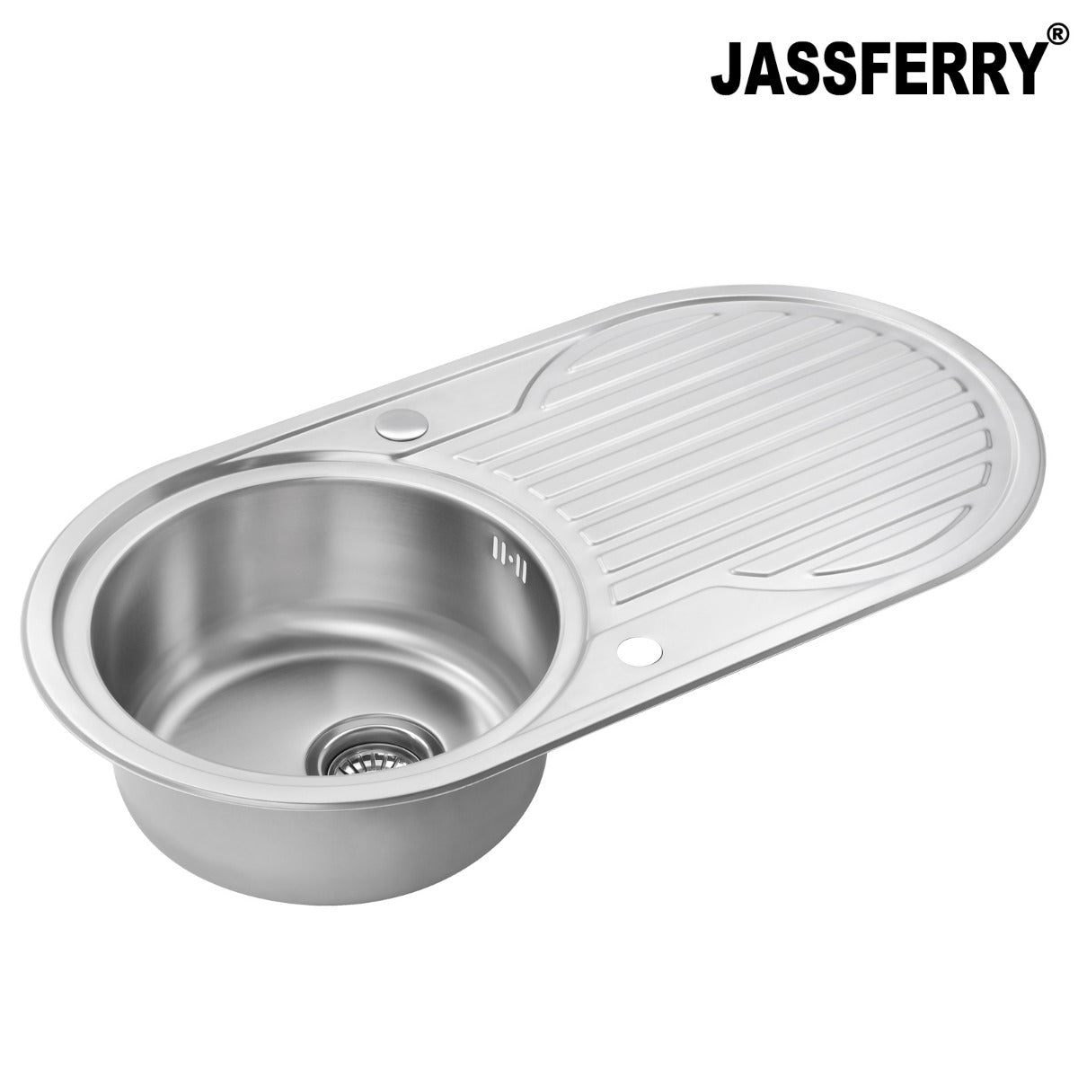 JassferryJASSFERRY Kitchen Sink Stainless Steel Single Circle Bowl Reversible Round DrainerKitchen Sinks