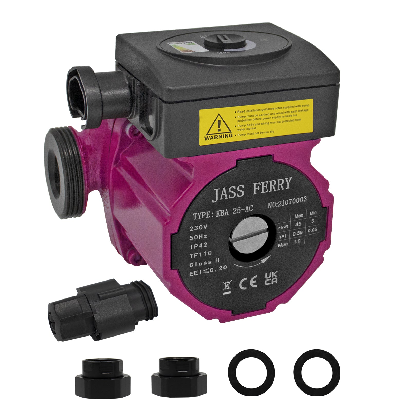 JASSFERRY A-Rated Central Heating Pump Energy Saving Hot Water Circulation Systems with Standard Plug -AC