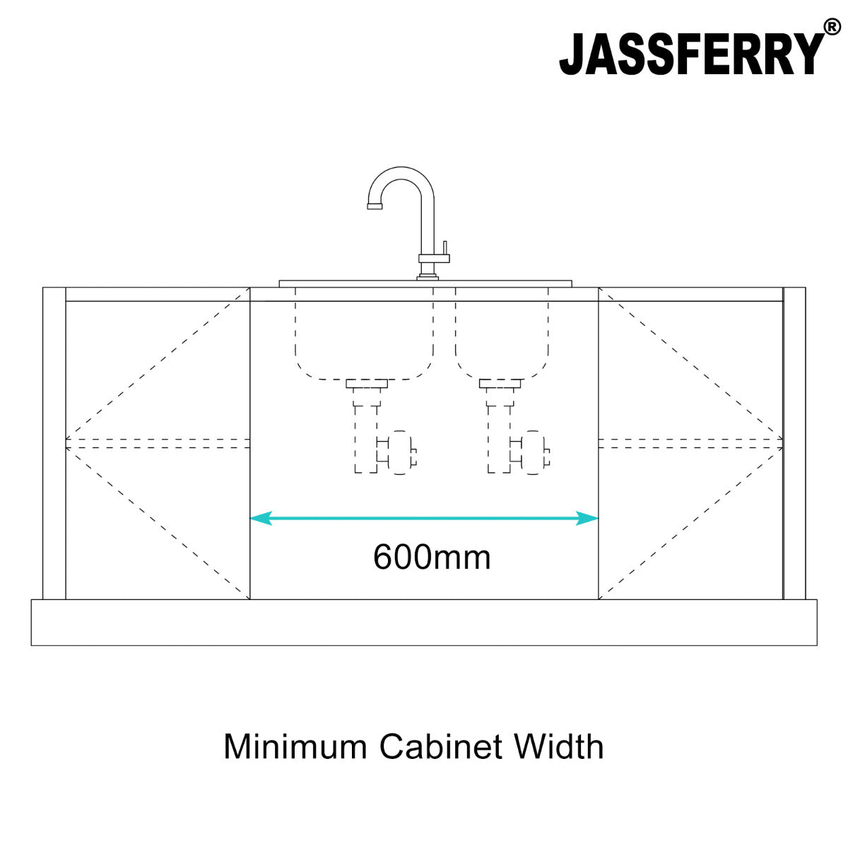 JassferryJASSFERRY Undermount Stainless Steel Kitchen Sink 1.5 Bowl Righthand Half BowlKitchen Sinks