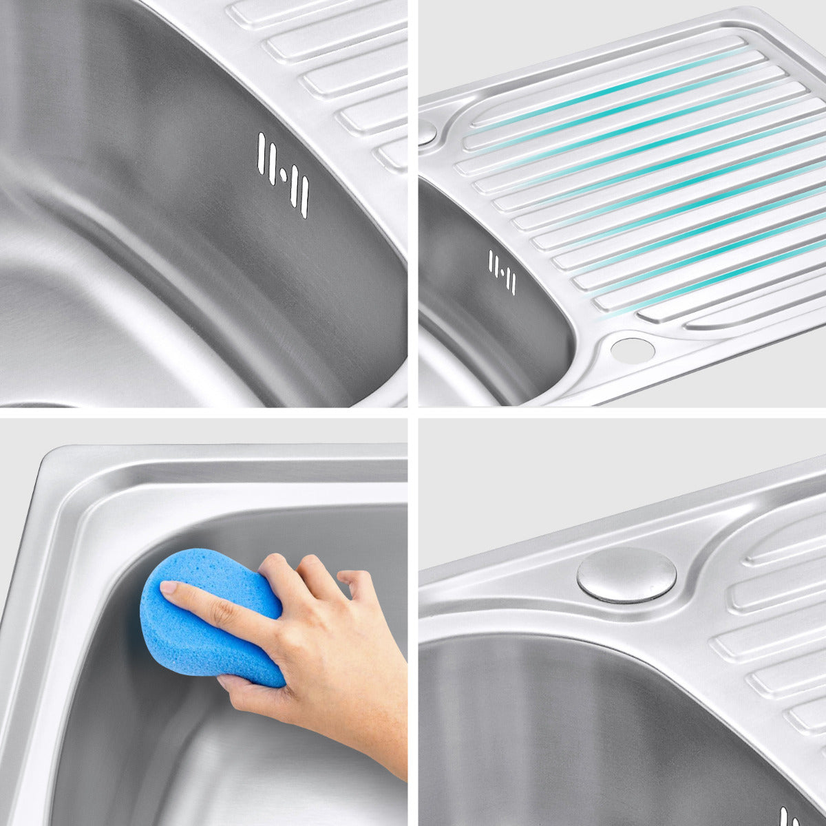 JassferryJASSFERRY Stainless Steel Kitchen Sink Inset Single 1 Bowl Reversible Drainer - 834BKitchen Sinks