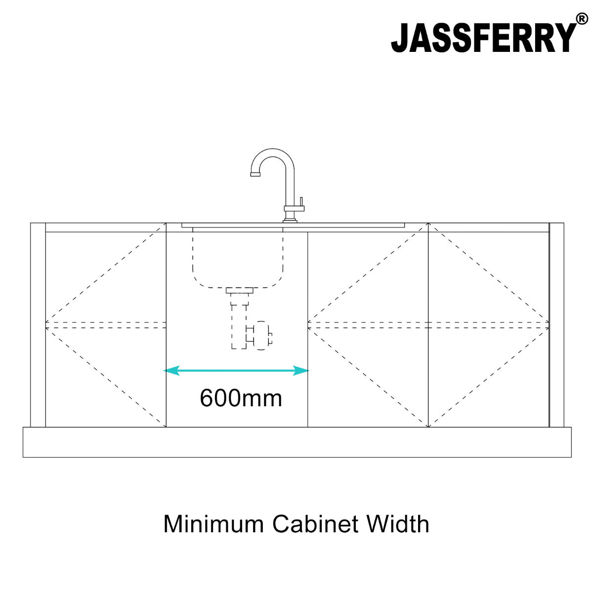 JassferryJASSFERRY Stainless Steel Kitchen Sink Single Large Bowl Reversible Drainer InsetKitchen Sinks
