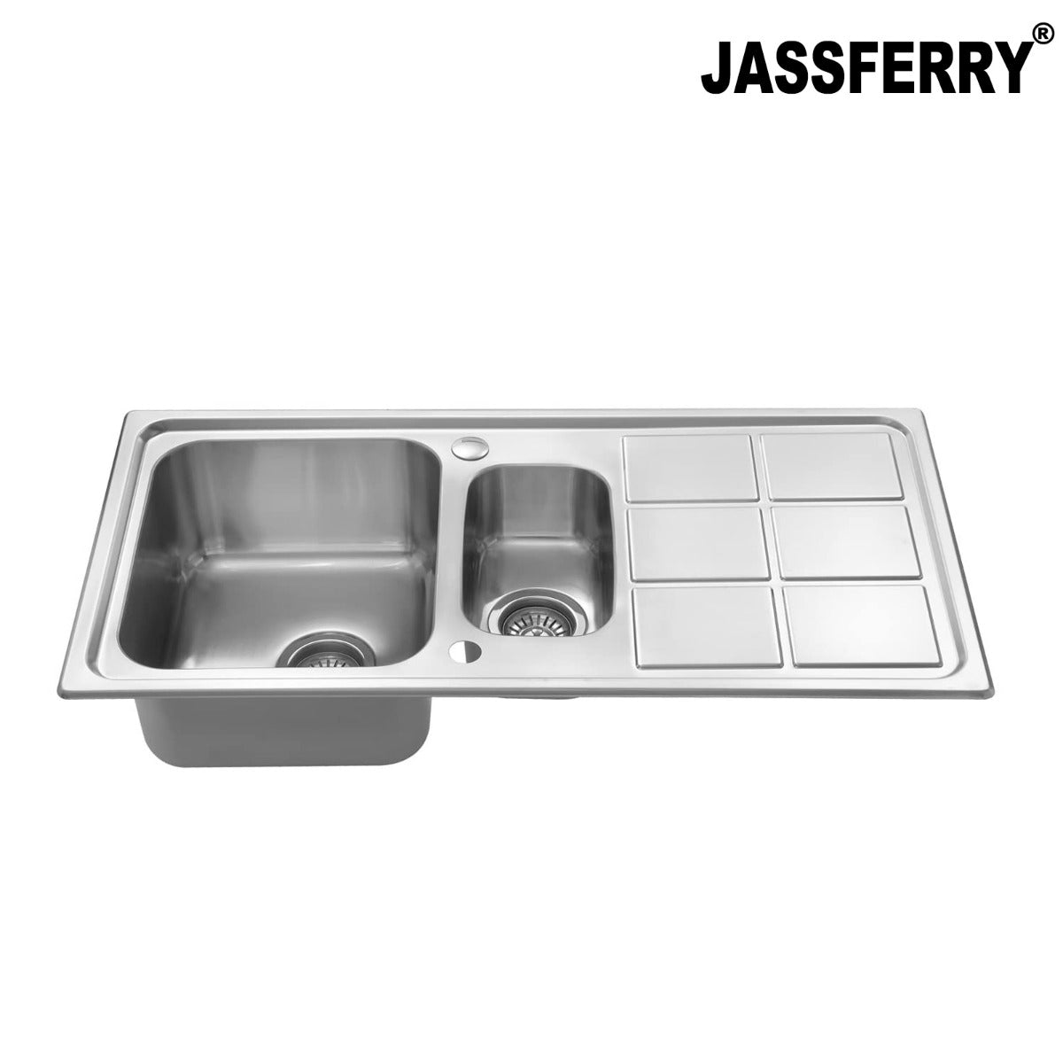 JassferryJASSFERRY Stainless Steel Kitchen Sink 1.5 Bowl Rectangle Reversible DrainerKitchen Sink