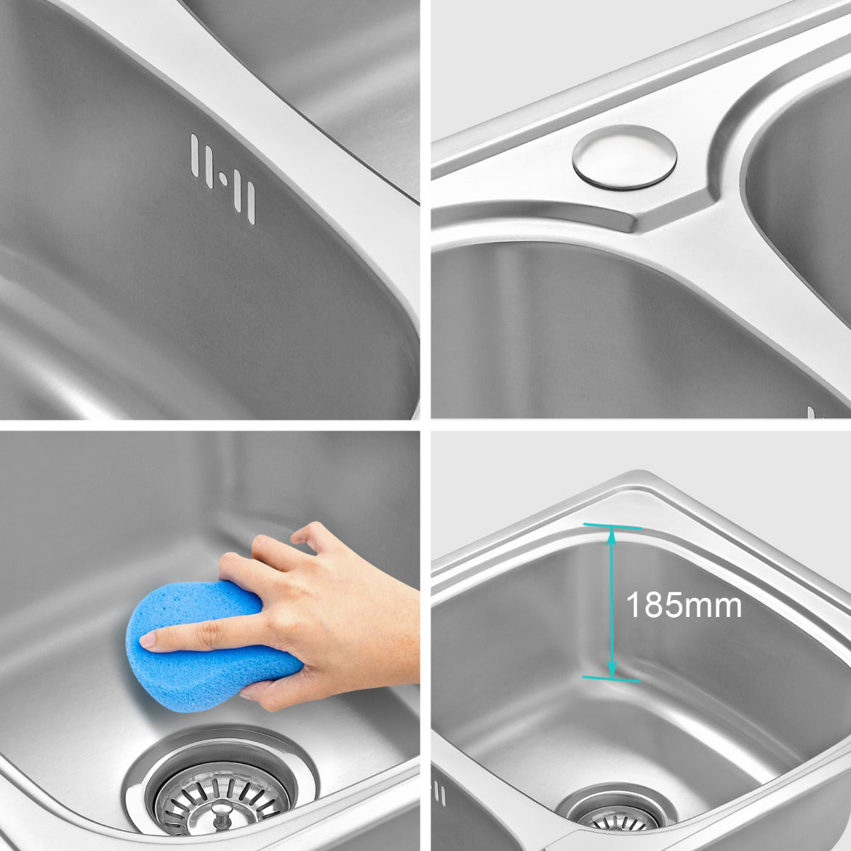 JassferryJASSFERRY Stainless Steel Kitchen Sink Inset 2 Double Bowl No DrainerKitchen Sinks