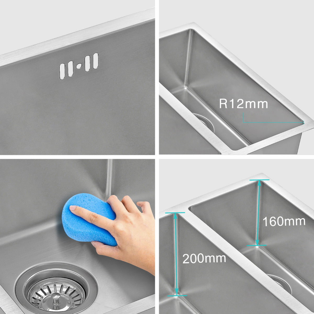 JassferryJASSFERRY Undermount Stainless Steel Kitchen Sink 1.5 Bowl Righthand HalfKitchen Sinks