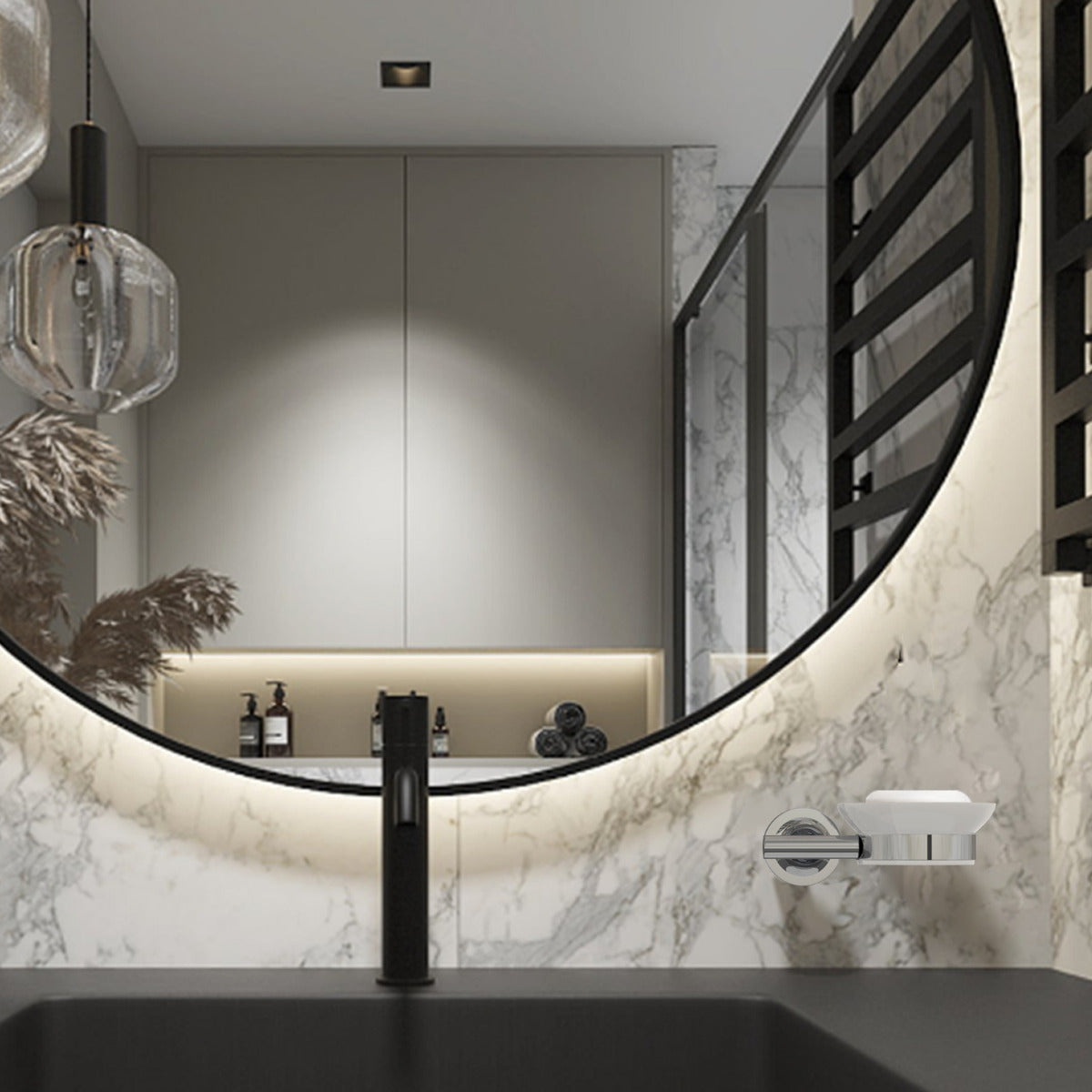 JassferryJASSFERRY Wall Mounted Soap Dishes Frosted Glass Soap Saver Storage Tray HolderSoap Dishes