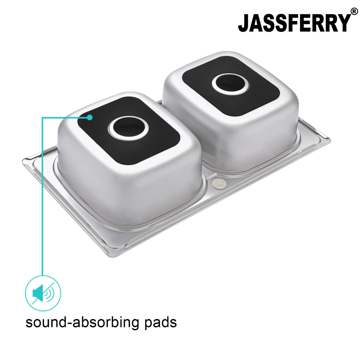 JassferryJASSFERRY Stainless Steel Kitchen Sink Inset 2 Double Bowl No DrainerKitchen Sinks