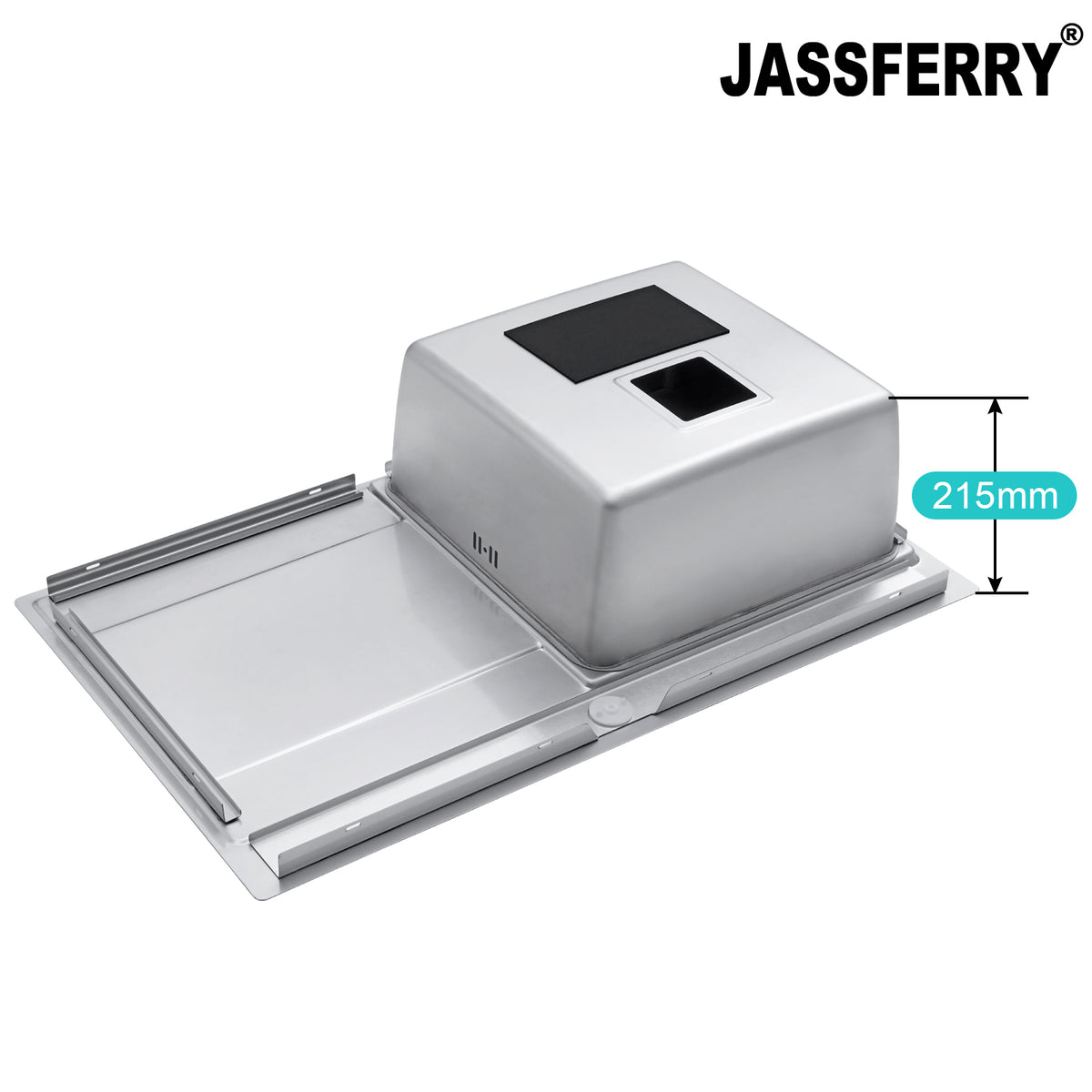 JASSFERRY Kitchen Sink 1.2 mm Stainless Steel Single Bowl Lefthand Drainer Square Strainer -696R