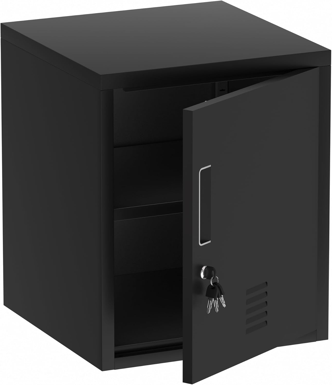 JASSFERRY Metal Storage Locker Cabinet Black for Home Office Living Room Workshop