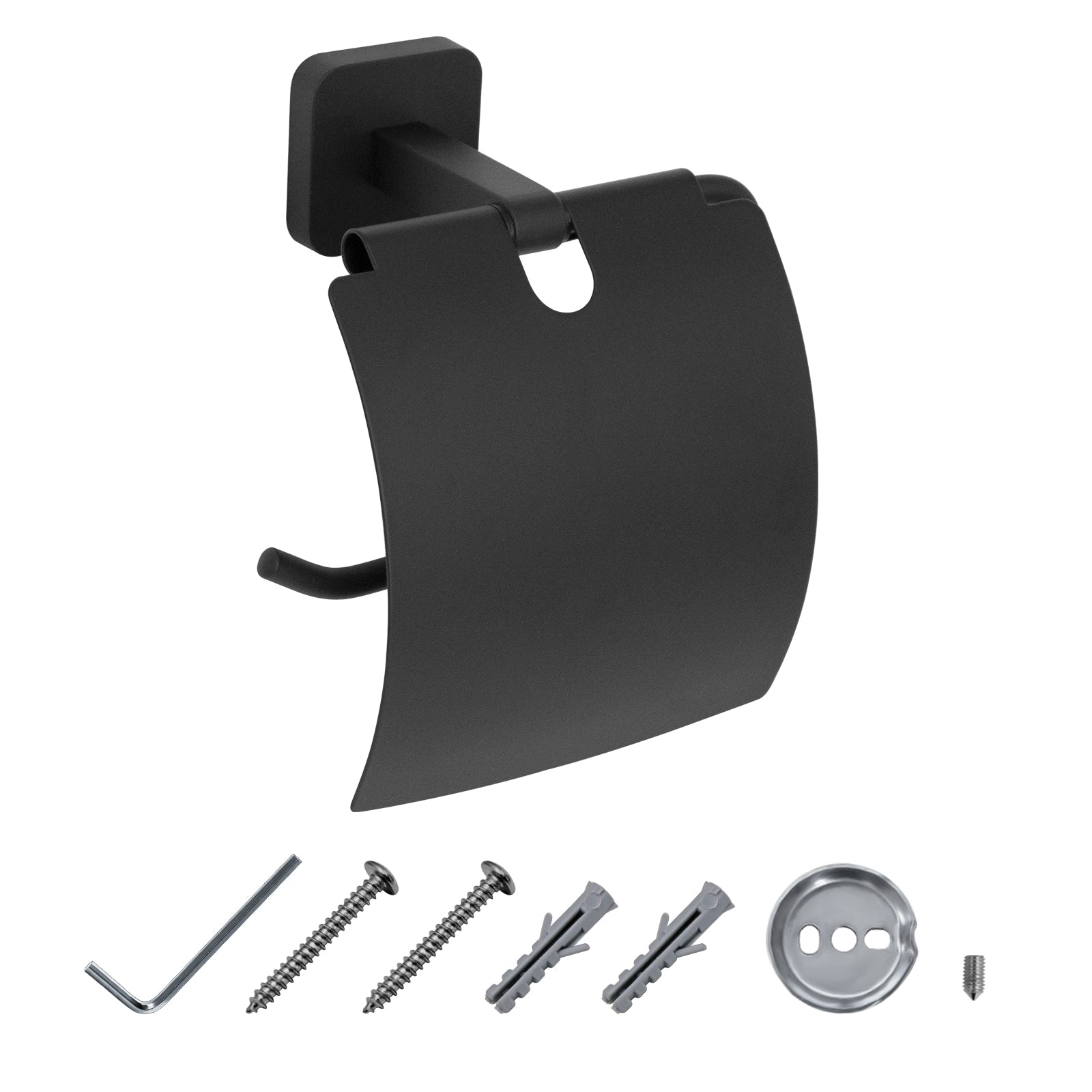 JassferryJASSFERRY Wall Mounted Toilet Roll Holder Bathroom Paper Holder with LidToilet Roll Holder