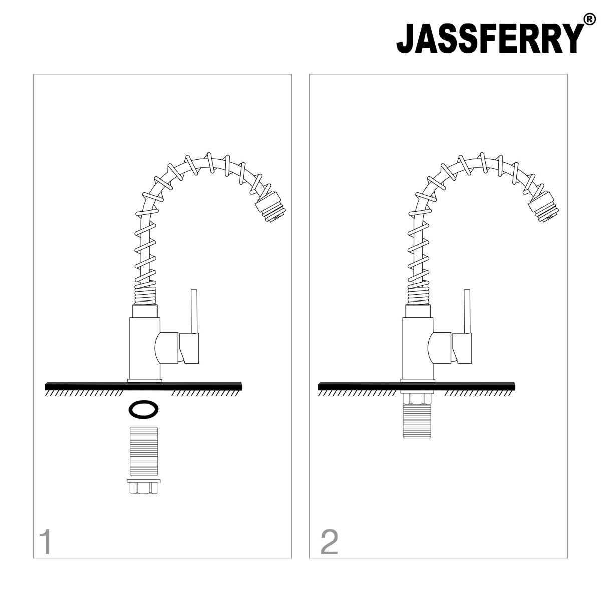 JassferryJASSFERRY New Single Lever Flexible Spring Kitchen Sink Mixer Tap Swivel SpoutKitchen taps