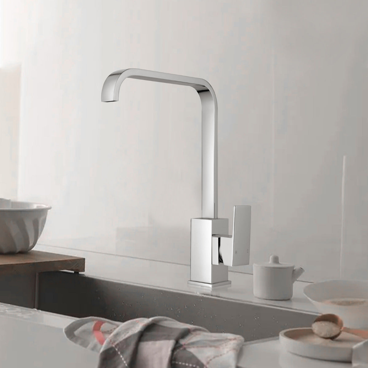 JassferryJASSFERRY Kitchen Mixer Taps Cuboid Monobloc Single Lever Chrome Swivel SpoutKitchen taps