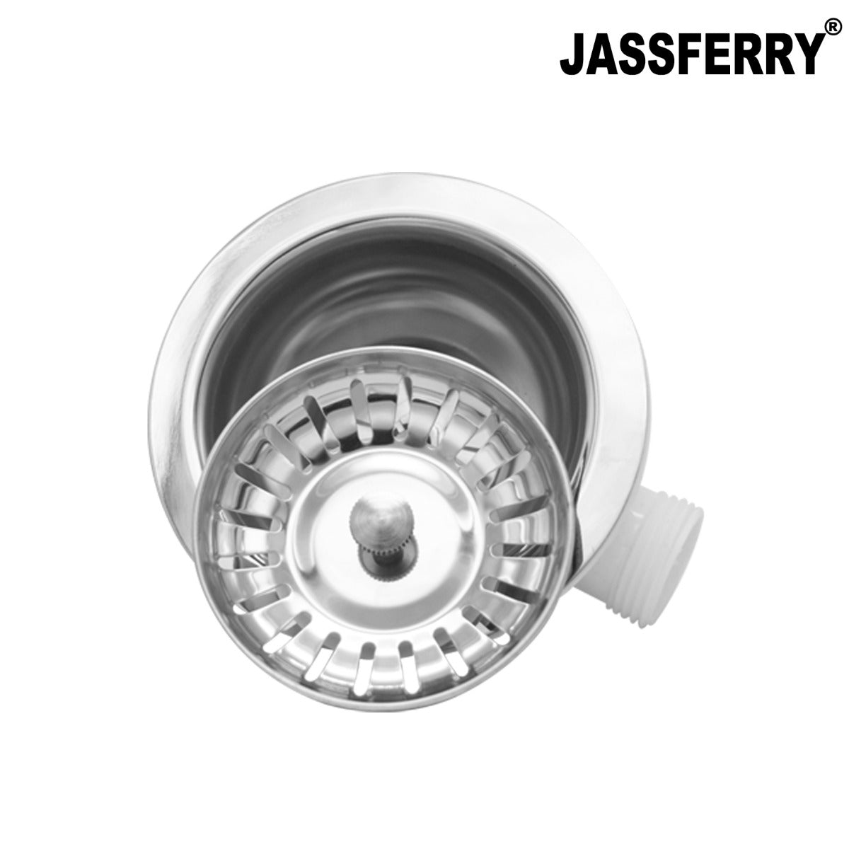 JassferryJASSFERRY Single 1 Bowl Kitchen Sink Waste Strainer White Pipes KitPipes Kit