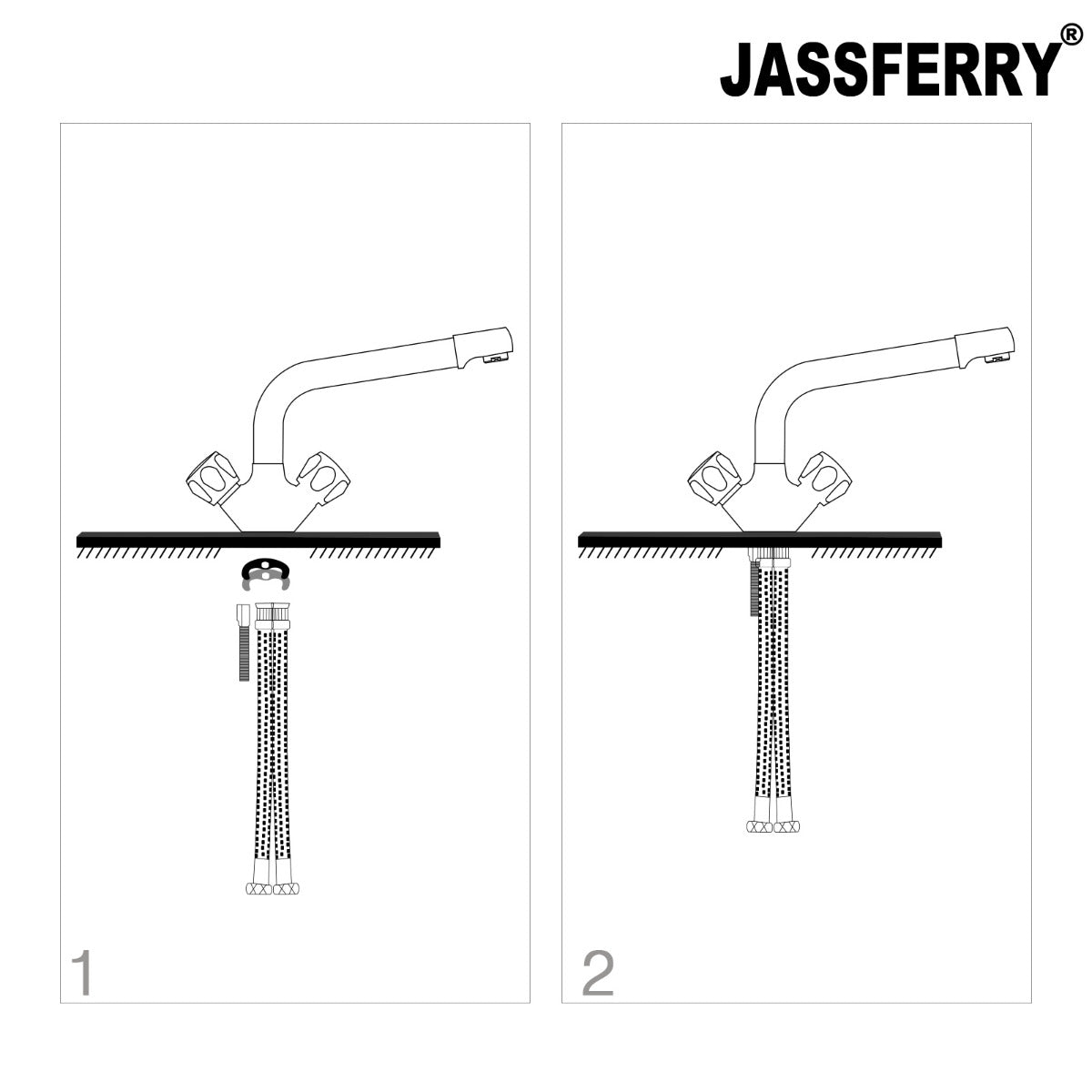 JassferryJASSFERRY Traditional Kitchen Mixer Tap Chrome Polish Dual Lever Swivel SpoutTaps