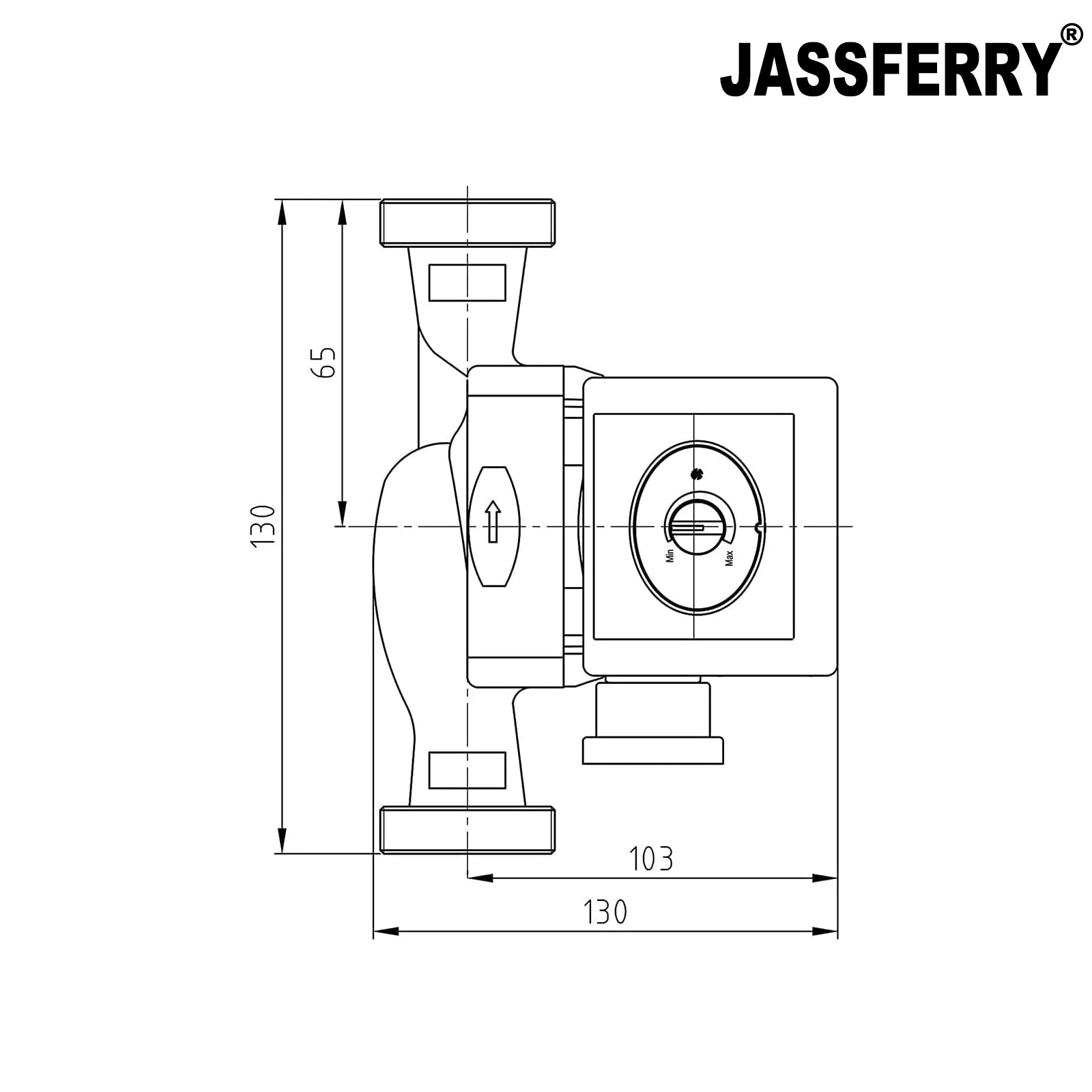 JASSFERRY A-Rated Central Heating Pump Energy Saving Hot Water Circulation Systems with Standard Plug