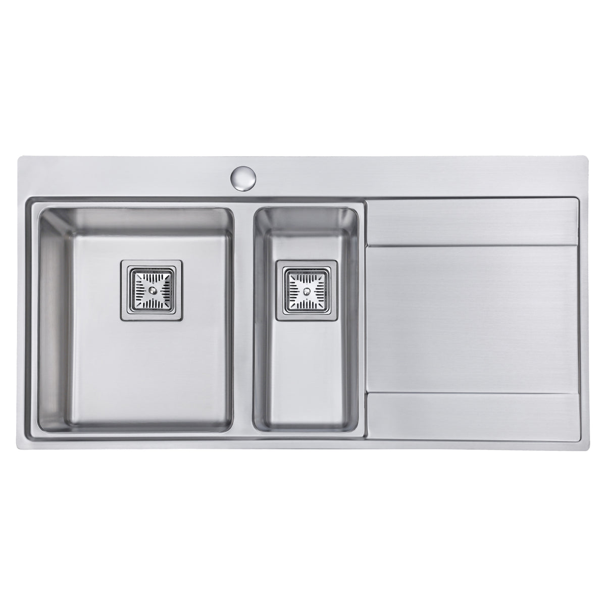 JASSFERRY Stainless Steel Kitchen Sink, 1.5 Bowl Right Hand Drainer, Square Strainer, 1000 x 520mm