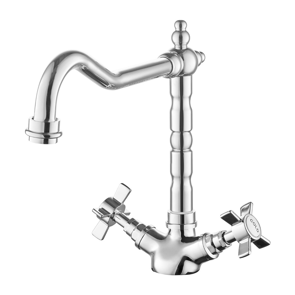 JassferryJASSFERRY New Monobloc Kitchen Sink Mixer Tap Swivel Spout French Cross HandlesKitchen taps