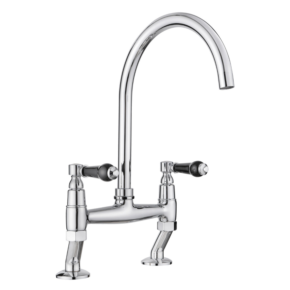 JassferryJASSFERRY 2 Hole Kitchen Mixer tap Chrome with Swivel Spout Bridge TapKitchen taps