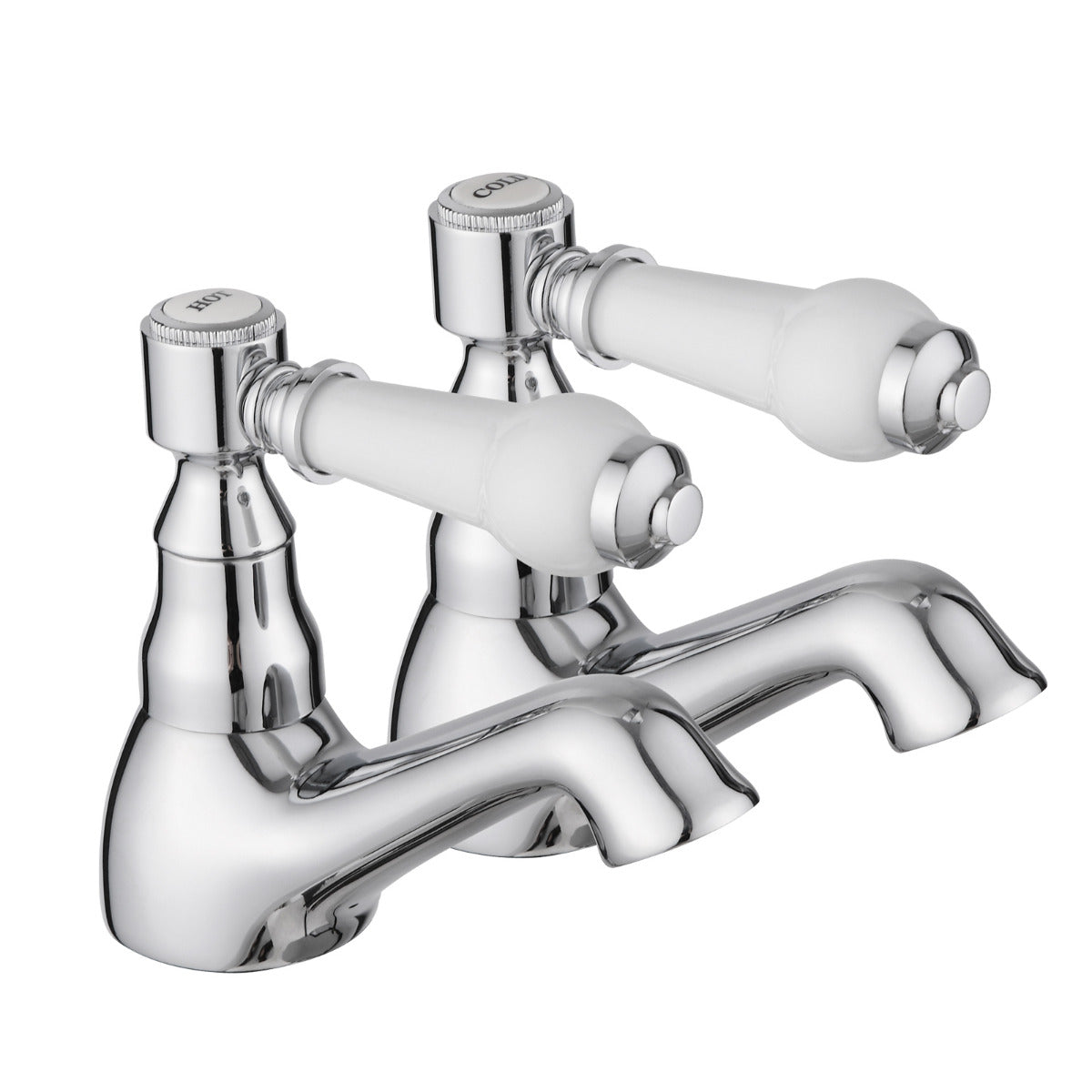 JassferryJASSFERRY Pair of Basin Taps Hot and Cold Water Bathroom 1/4 Turn Ceramic HandleBasin Taps