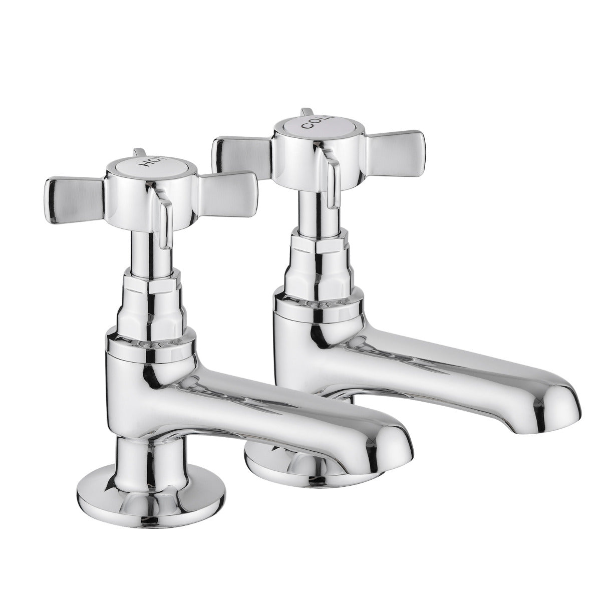 JassferryJASSFERRY New Pair of Basin Taps Hot and Cold Water Bathroom Sink Cross HandleBasin Taps