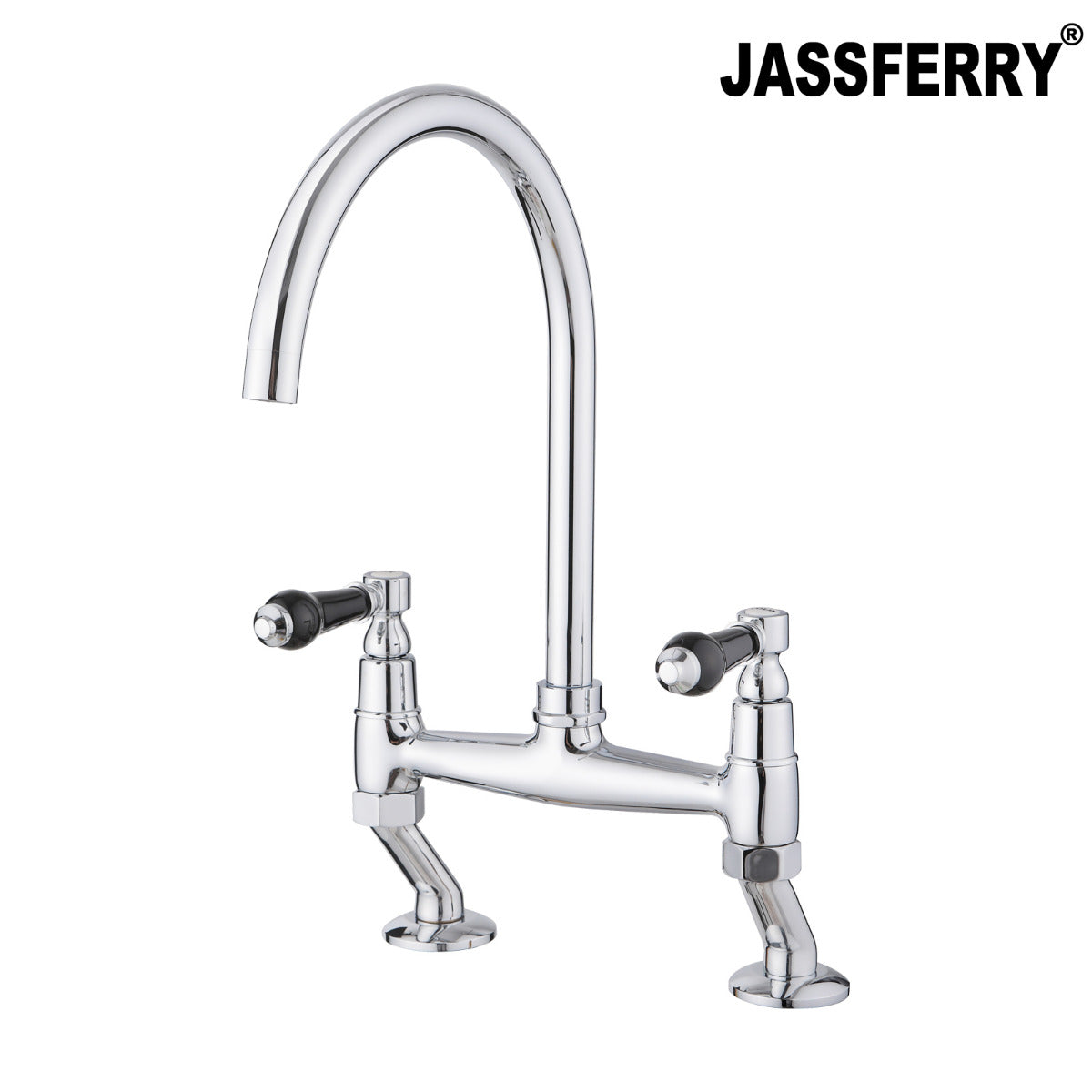 JassferryJASSFERRY 2 Hole Kitchen Mixer tap Chrome with Swivel Spout Bridge TapKitchen taps