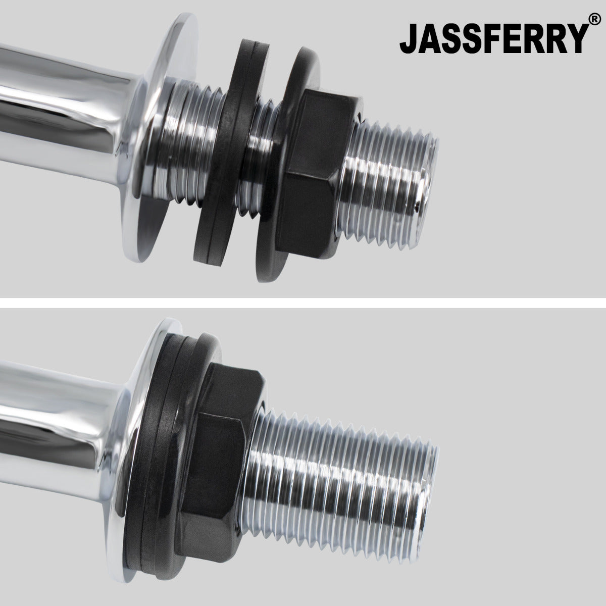 JassferryJASSFERRY Pair of Basin Taps Hot & Cold Water Bath Cross Handle High Neck ChromeBasin Taps