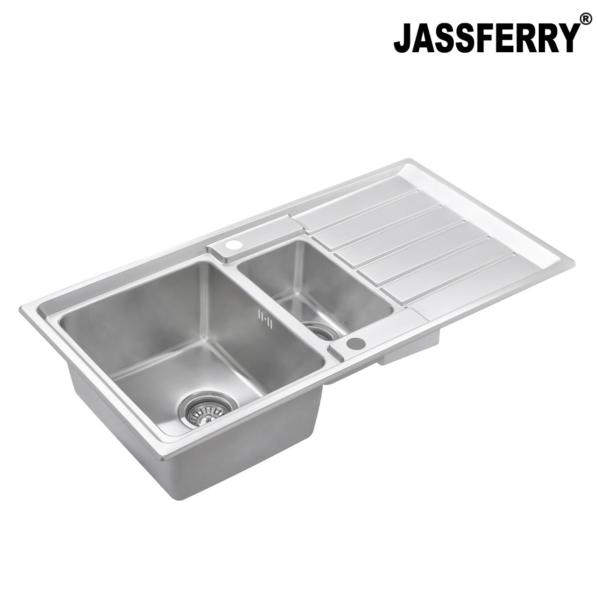 JassferryJASSFERRY Welding Stainless Steel Kitchen Sink 1.5 One Half Bowl Reversible DrainerKitchen Sinks