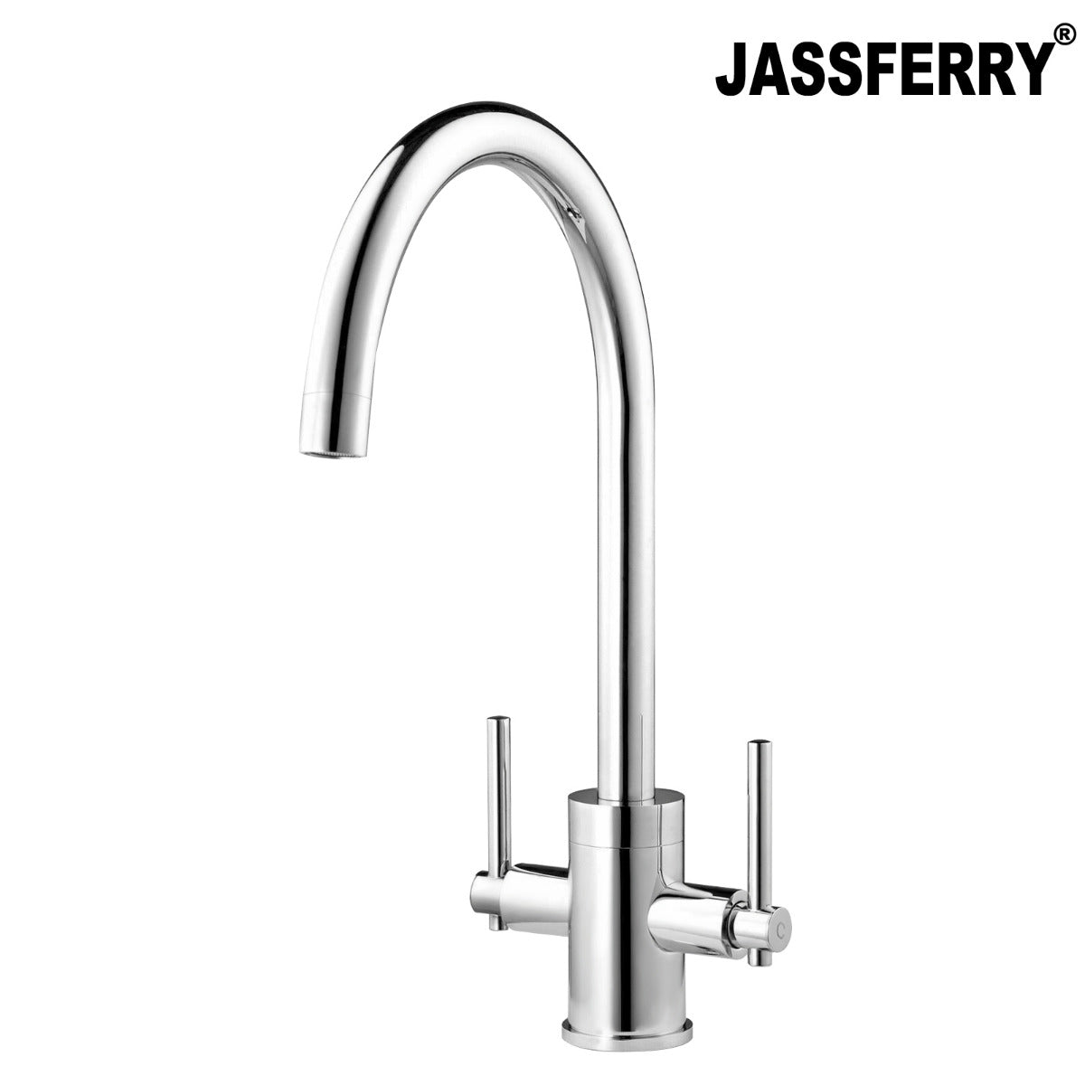 JassferryJASSFERRY New Brass Kitchen Mixer Taps Double Lever Sink Swivel Spout ChromeKitchen taps