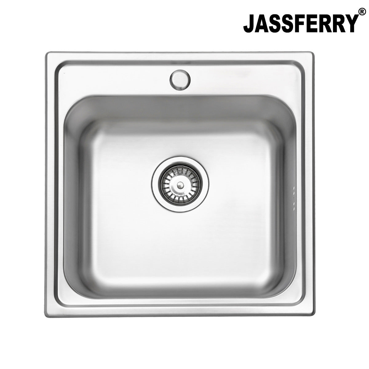 JassferryJASSFERRY Drop-in Stainless Steel Single Square Bowl Kitchen Campervan RV Sink with Pre-drilled Tap HoleKitchen Sink