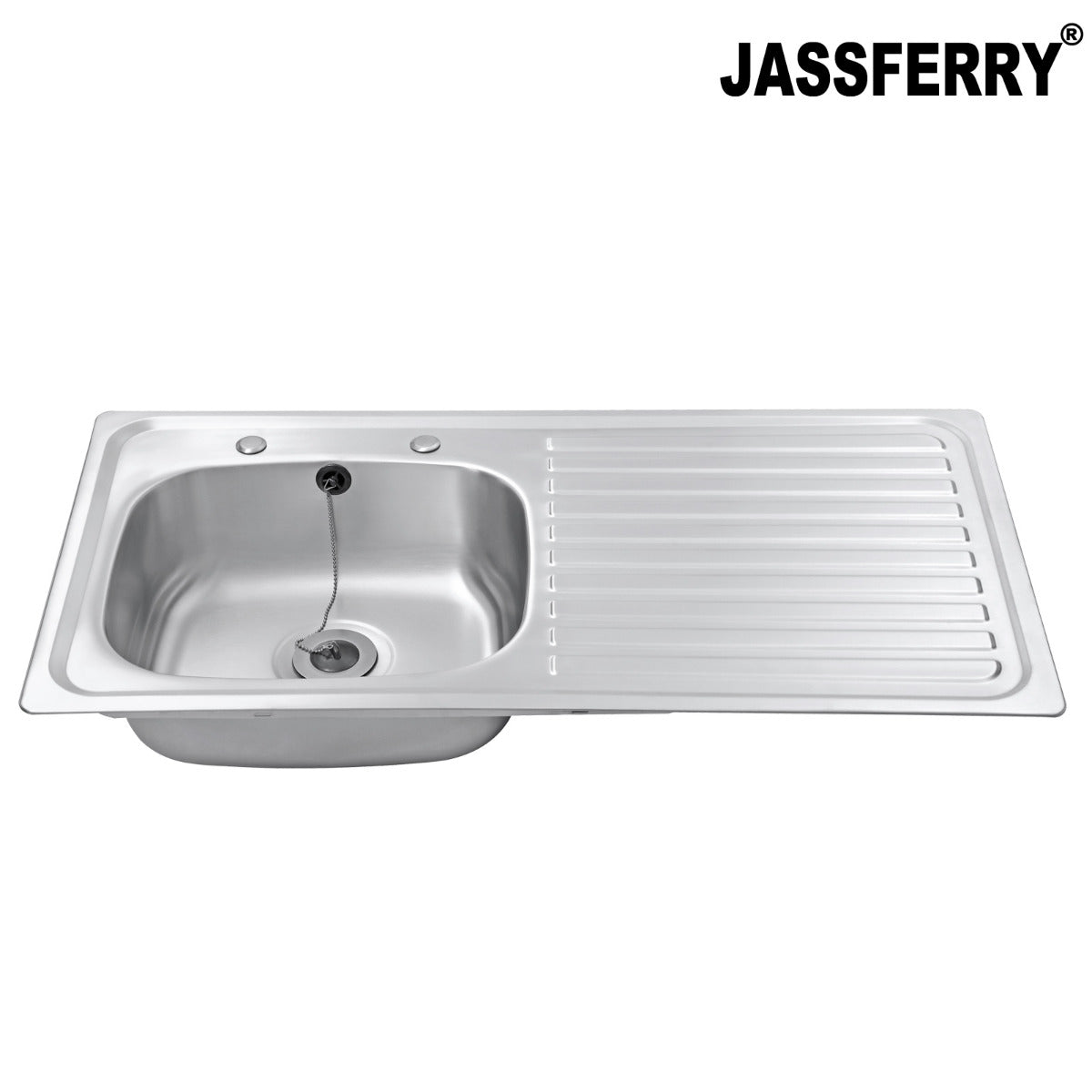 JassferryJASSFERRY Two Tap Holes Stainless Steel Kitchen Sink 1 Bowl Righthand DrainerKitchen Sinks