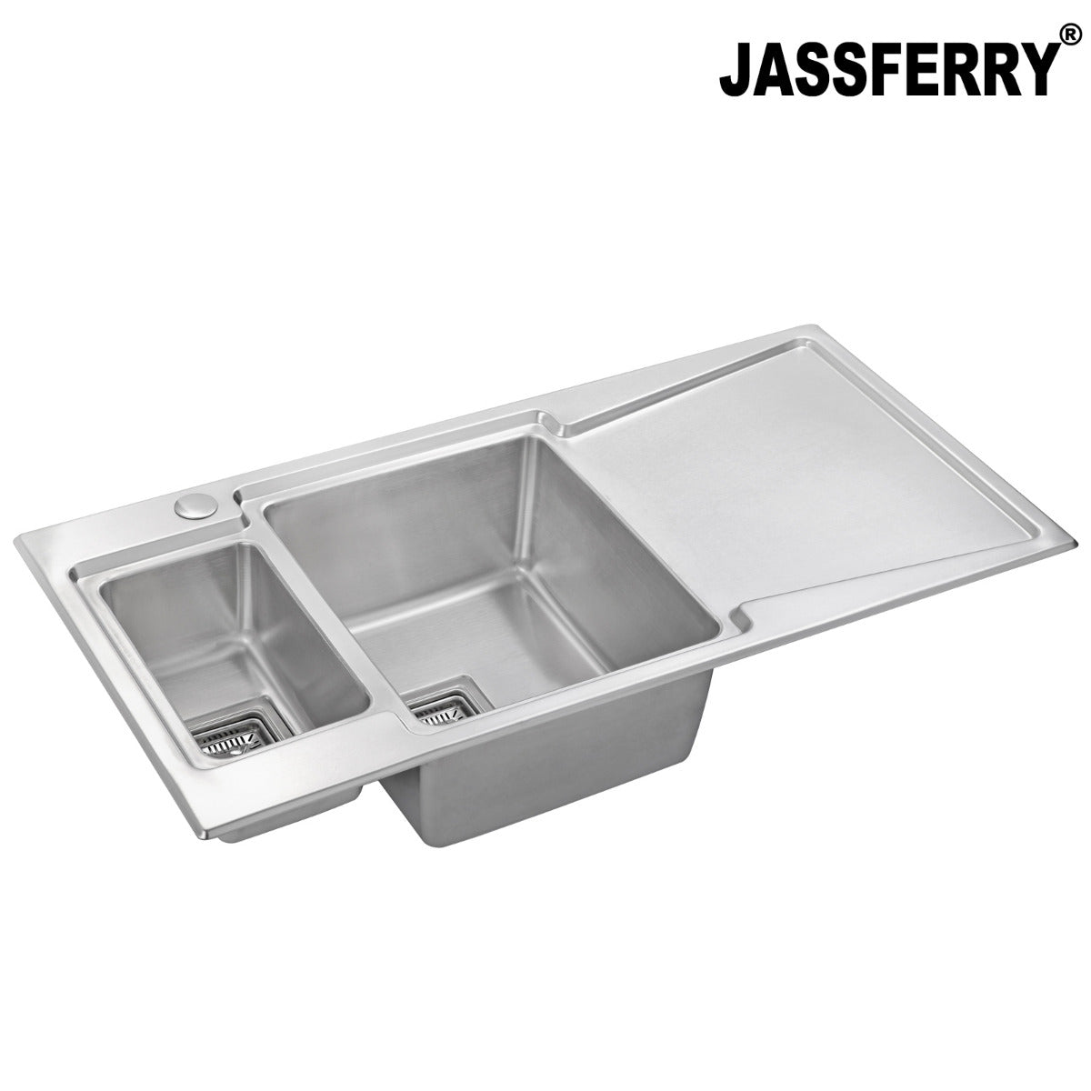 JassferryJASSFERRY Brilliant Stainless Steel Kitchen Sink One&Half Bowl Righthand DrainerKitchen Sink