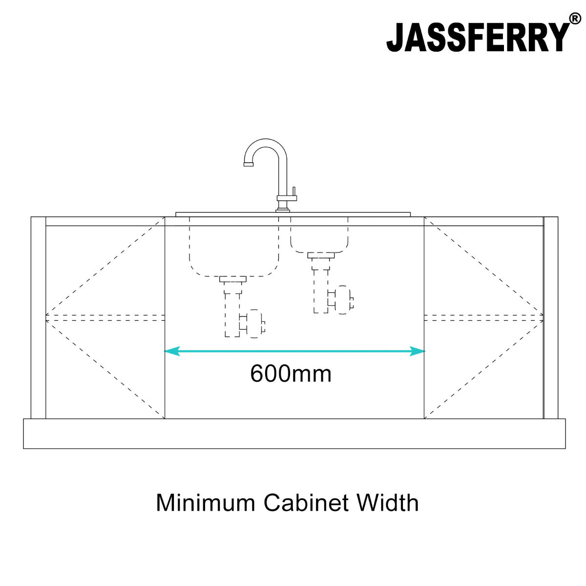 JassferryJASSFERRY Stainless Steel Kitchen Sink Inset One Half Bowl Reversible Drainer - 851BKitchen Sinks