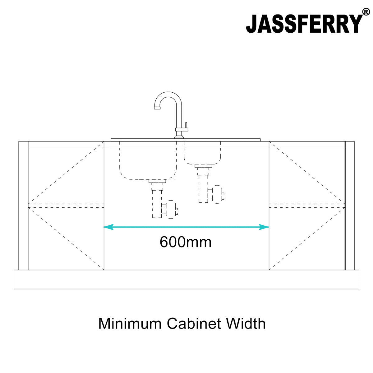 JassferryJASSFERRY Black Glass Top Kitchen Sink Stainless Steel 1.5 Bowl Righthand DrainerKitchen Sinks