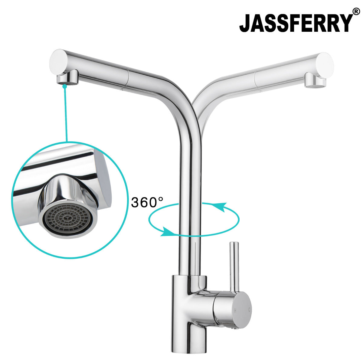 JassferryJASSFERRY Flexible Pull Out Down Hose Kitchen Mixer Tap Flexible Swivel SpoutKitchen taps