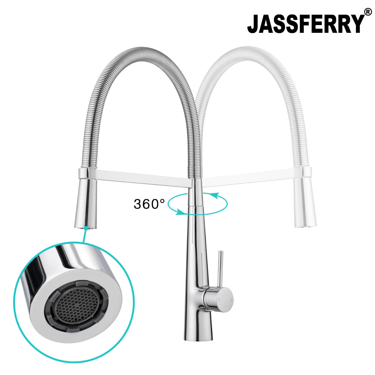 JassferryJASSFERRY Kitchen Taps Pull Out Pull Down Spray Swivel Spring Spout Brass MixerKitchen taps