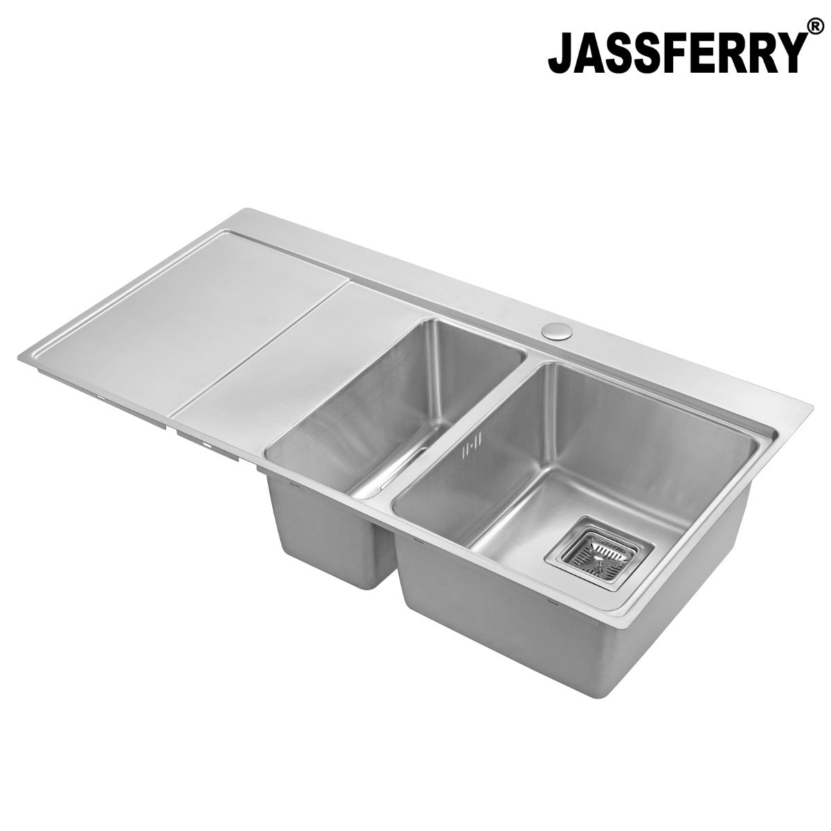 JassferryJASSFERRY Brilliant Stainless Steel Kitchen Sink One&Half Bowl Left hand DrainerKitchen Sink