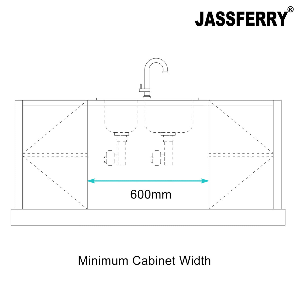 JassferryJASSFERRY Undermount Stainless Steel Kitchen Sink 1.5 Bowl Lefthand Half BowlKitchen Sinks