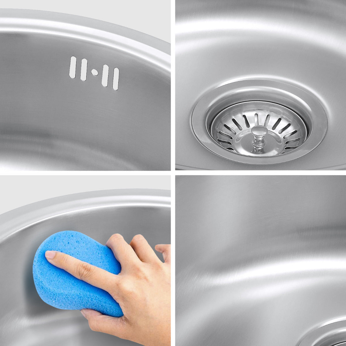 JassferryJASSFERRY 145mm Depth Stainless Steel Sink Round Outdoor Camping DrainerKitchen Sinks