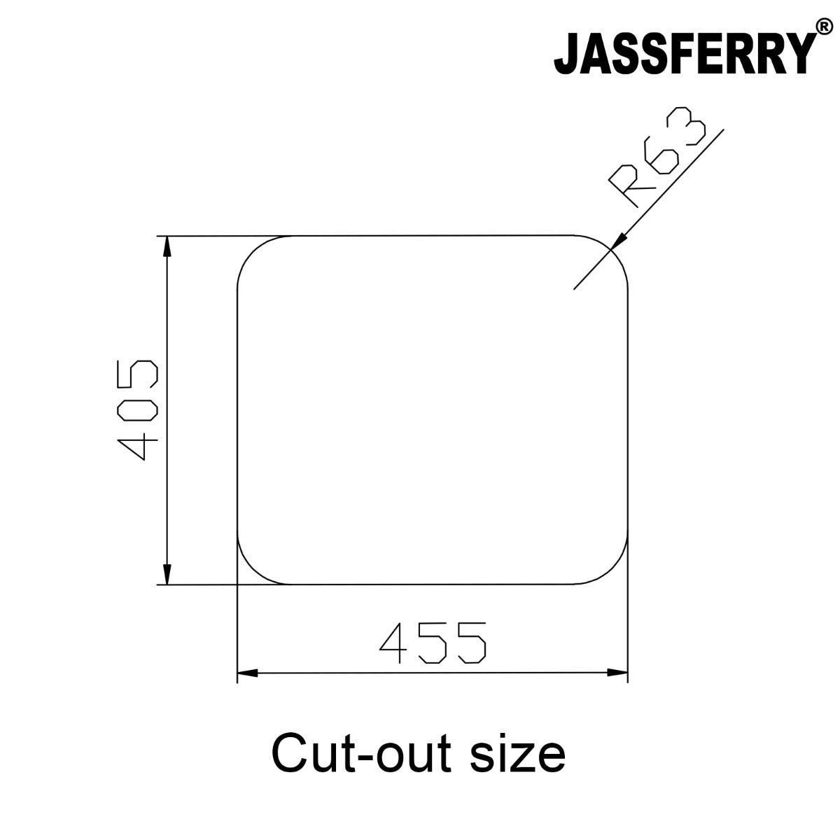 JassferryJASSFERRY 500 x 450 MM Undermount Stainless Steel Kitchen Sink Single 1.0 Bowl - 621Kitchen Sinks