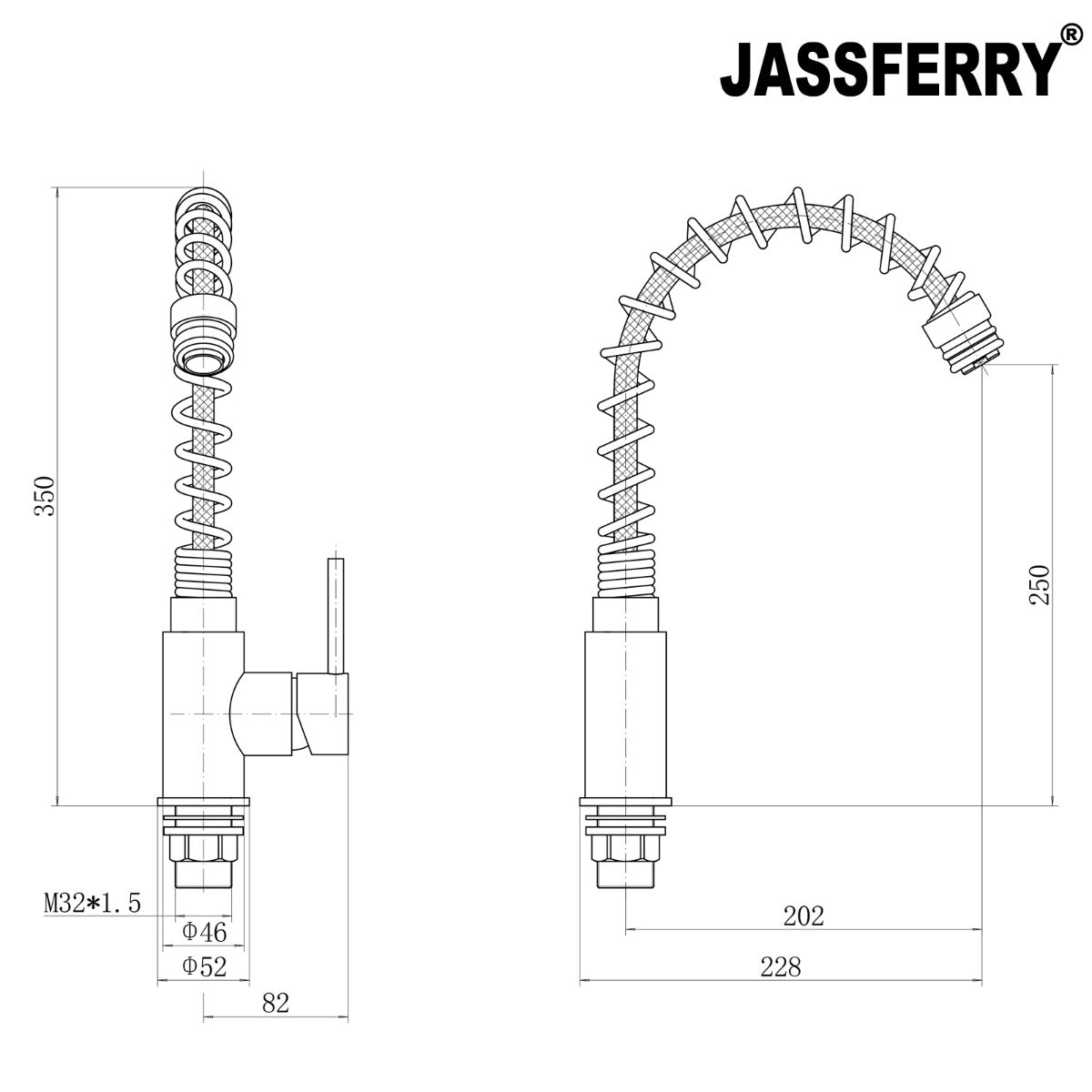 JassferryJASSFERRY New Single Lever Flexible Spring Kitchen Sink Mixer Tap Swivel SpoutKitchen taps