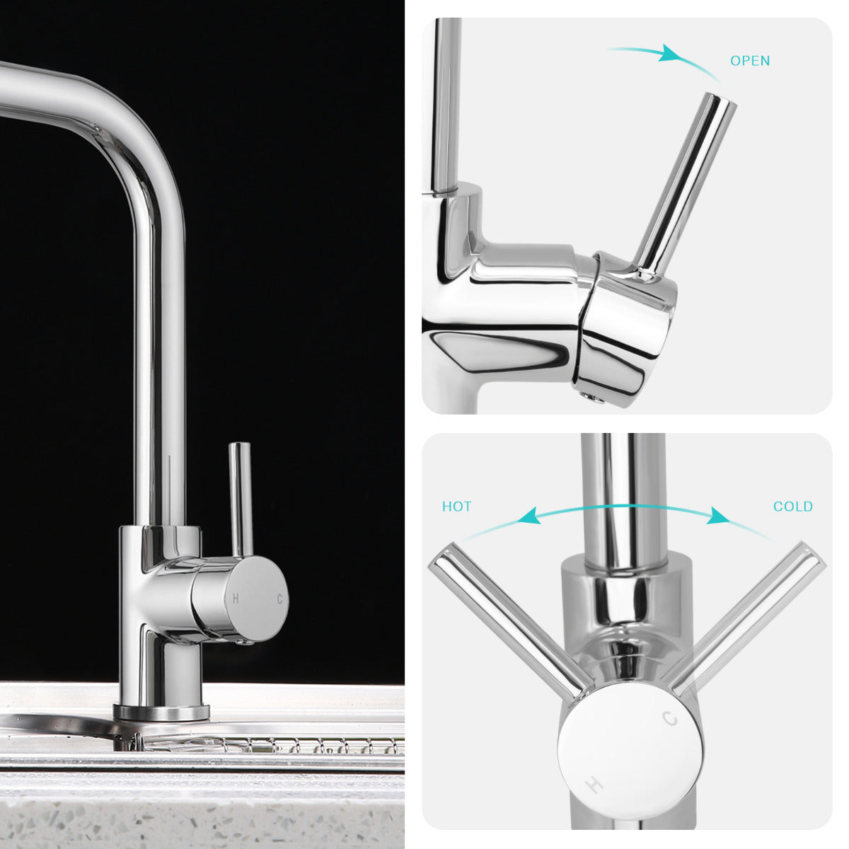 JassferryJASSFERRY Flexible Pull Out Down Hose Kitchen Mixer Tap Flexible Swivel SpoutKitchen taps