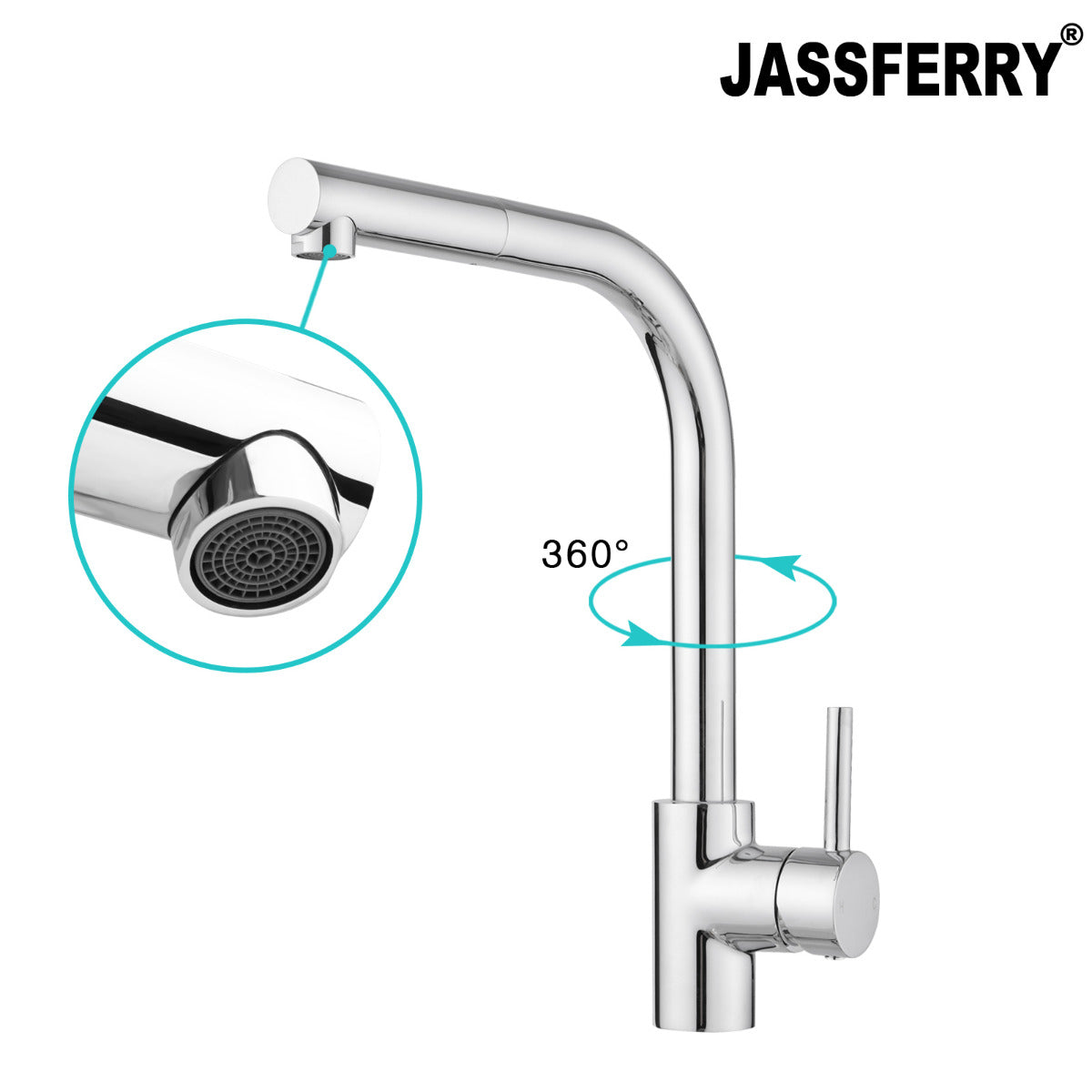 JassferryJASSFERRY Modern Kitchen Mixer Tap L-Style Swivel Spout Sink Faucet Single LeverKitchen taps