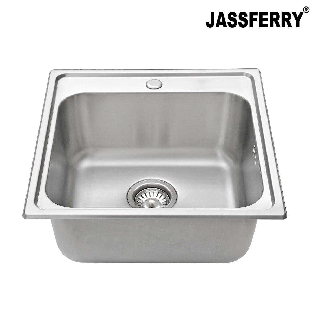 JassferryJASSFERRY Drop-in Stainless Steel Single Square Bowl Kitchen Campervan RV Sink with Pre-drilled Tap HoleKitchen Sink