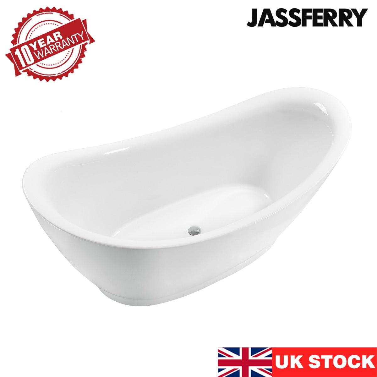 JassferryJASSFERRY 1750x815 mm Modern Design Double Ended Slipper Freestanding BathtubBathtubs