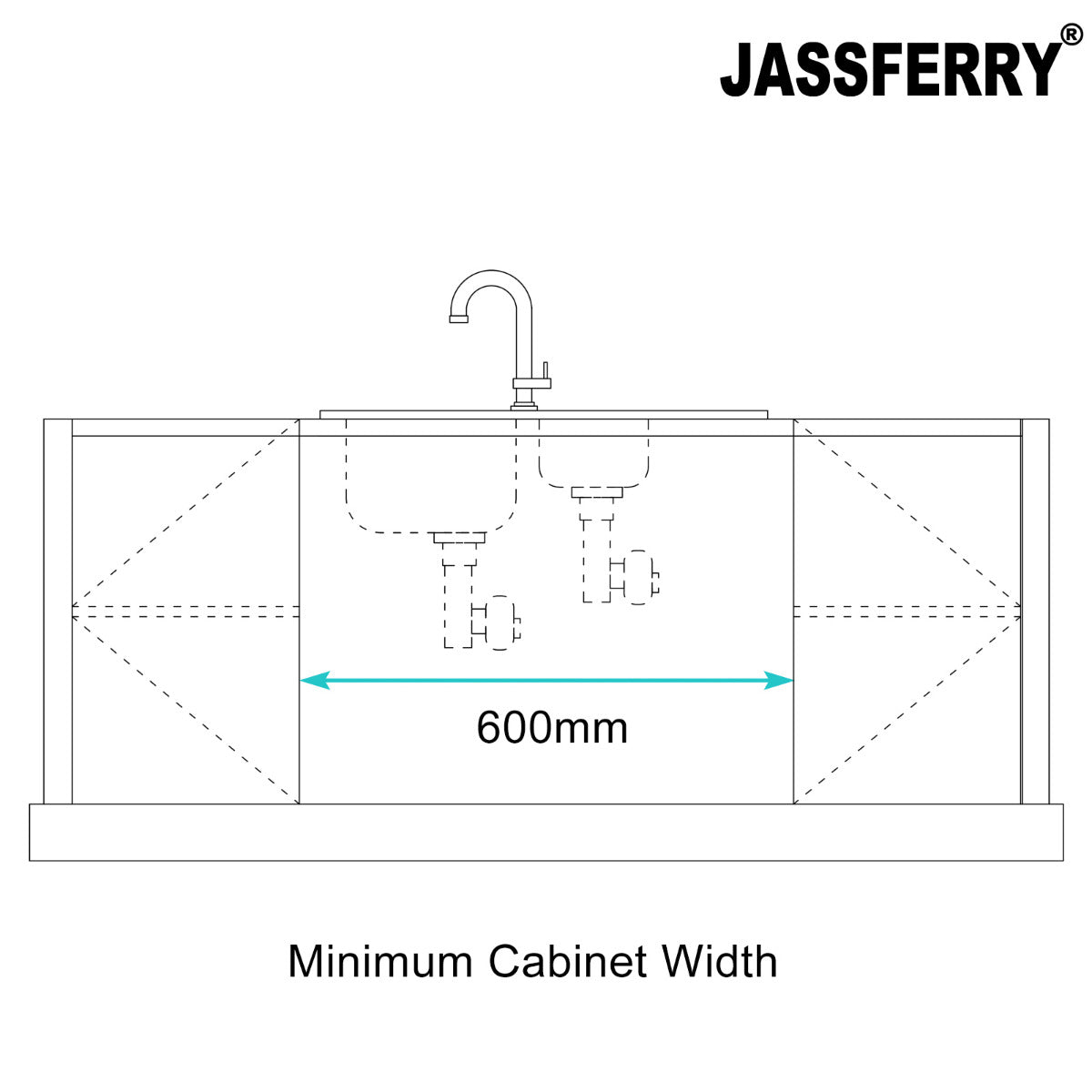 JassferryJASSFERRY Stainless Steel Kitchen Sink Inset One Half Bowl Reversible Drainer - 954Kitchen Sinks