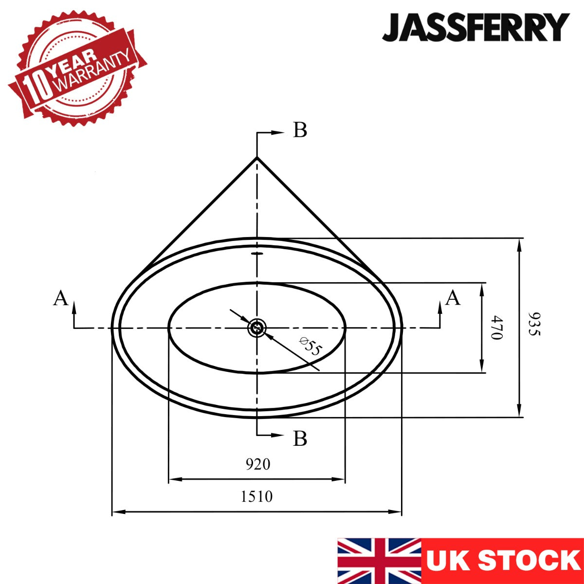 JassferryJASSFERRY 1510 mm Vintage Design Freestanding Bathtub Luxury Stand Alone Corner Baths SPABathtubs