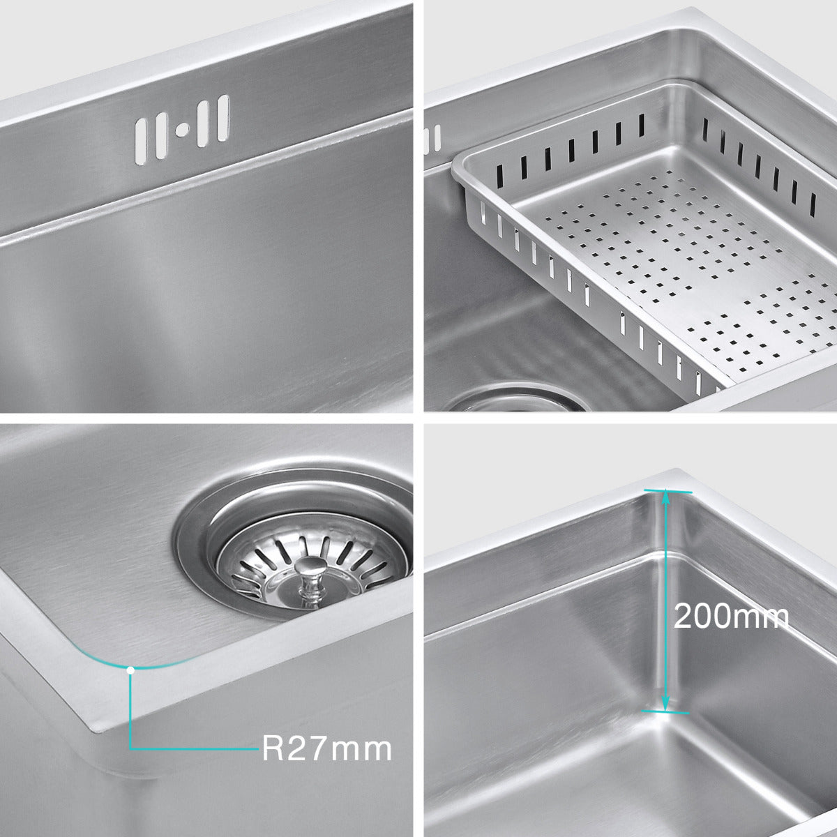 JassferryJASSFERRY Undermount Stainless Steel Kitchen Sink 1 Bowl Dish Drainer Rack - 799Kitchen Sinks